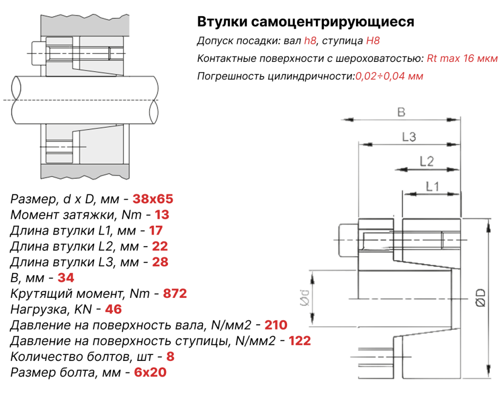 Чертеж втулка зажимная ВК13 38х65